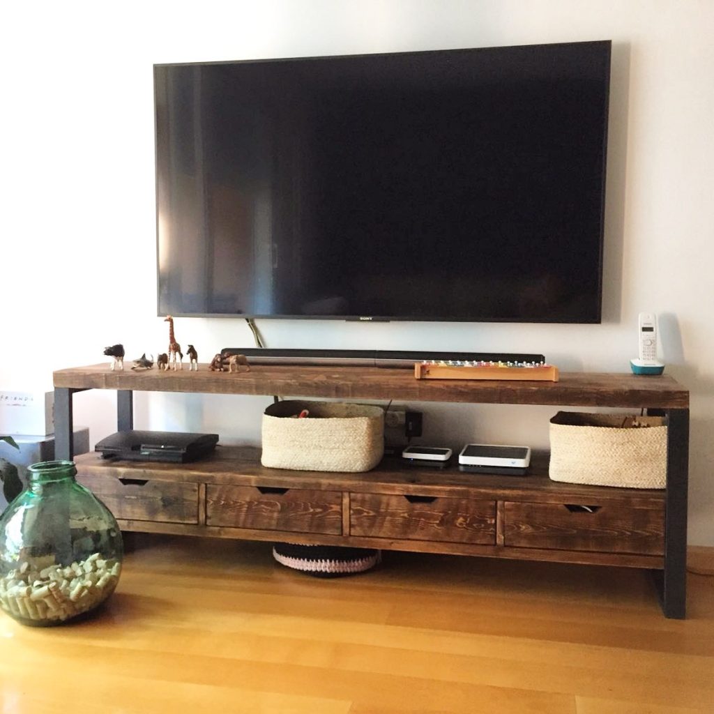 Mueble De Tv Industrial De Hierro Y Madera