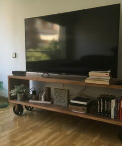 mueble-television-industrial-ruedas-madera-rustica-metal - Original House